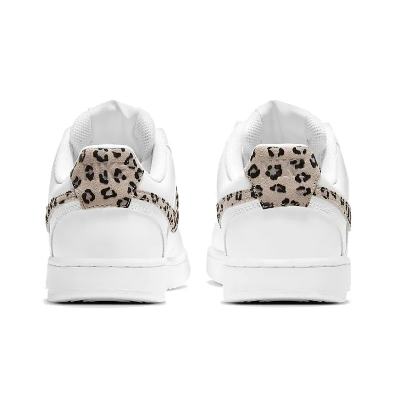Nike Court Vision Low Leopard Swoosh White Women's-4