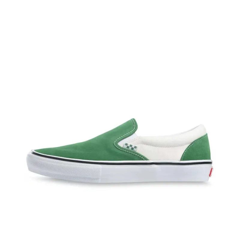 Vans Slip on Turn Fur Splicing Low Top Casual Canvas Skate Shoes Unisex Retro Green-0