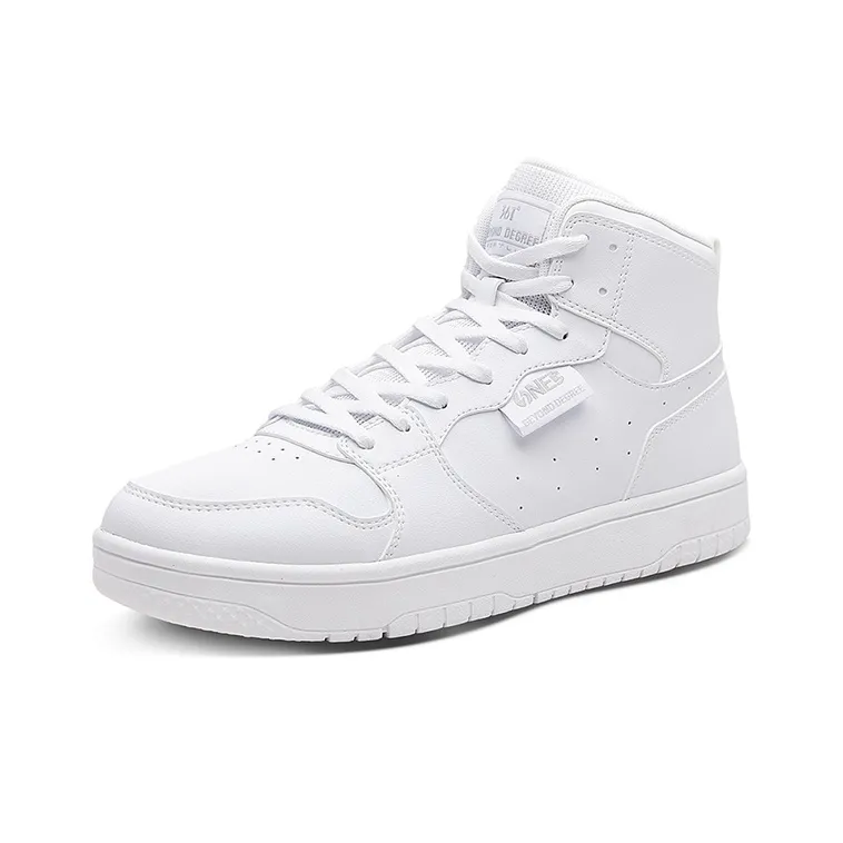 361° Slip Resistant Breathable High Top Skateboard Shoes Men's Bright White-2