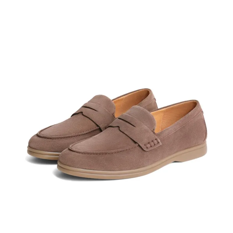 BELLE Dress Shoes Men Low Top Gray/Coffee-3