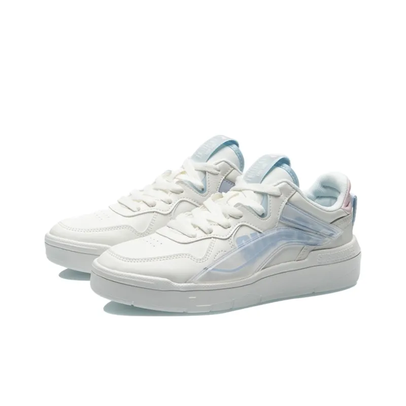 LiNing Wave Superwave LO Slip Resistant Breathable Lightweight Wear Resistant Skateboard Shoes Women's White Blue-2