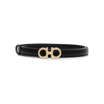 Ferragamo Logo plaque Leather Belt