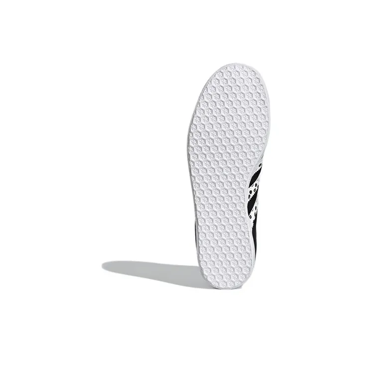 Adidas Originals Gazelle Abrasion Resistant Low Top Skateboard Shoes Women's Black White Gold-5