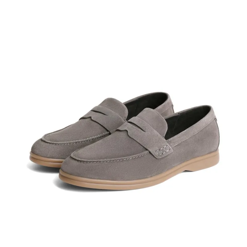 BELLE Dress Shoes Men Low Top Gray/Coffee-8