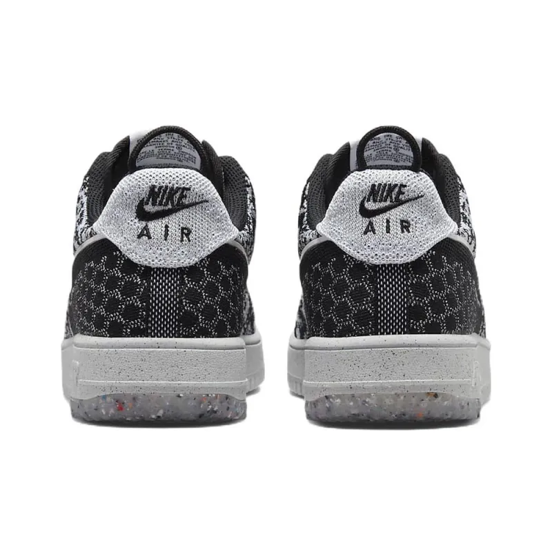 Nike Air Force 1 Low Crater Flyknit Black White Melange-4