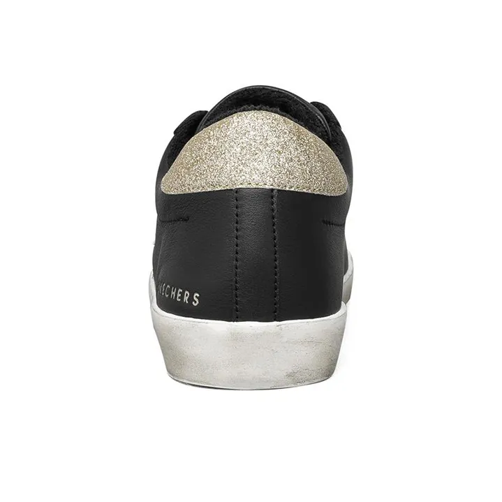 Skechers DIAMOND STARZ Skateboard Shoes Women's Low-Top Black/Gold-3