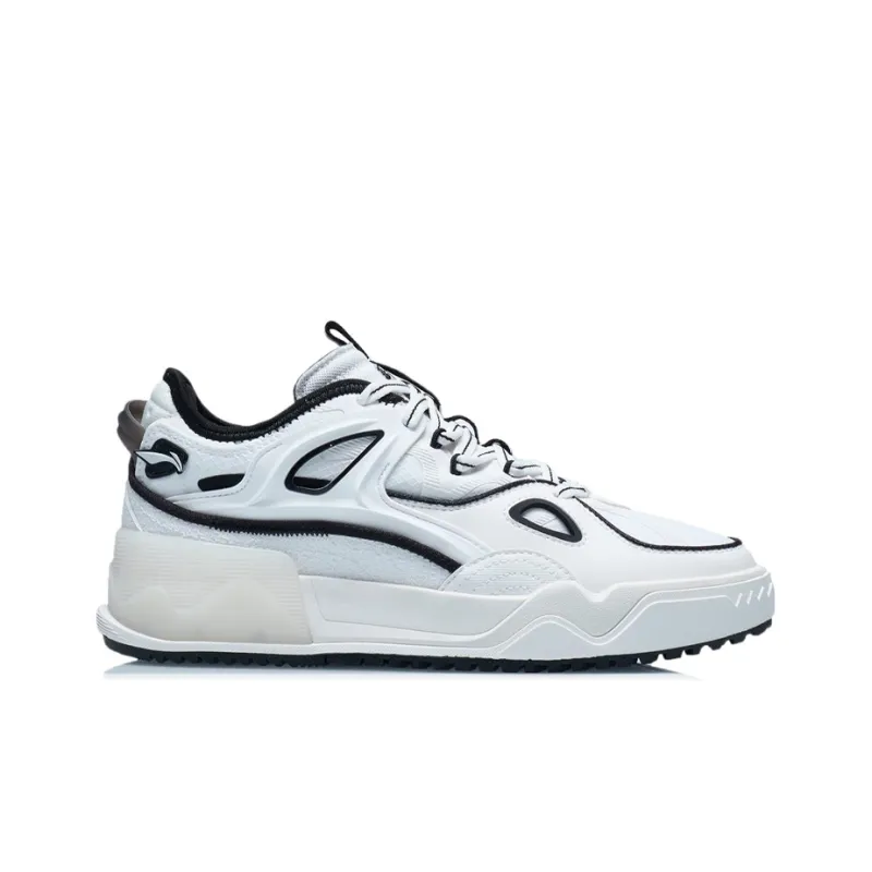 LiNing CF Twinkle Star Slip Resistant Cushioning Lightweight Breathable Low Top Skateboard Shoes Women's Mist White-1