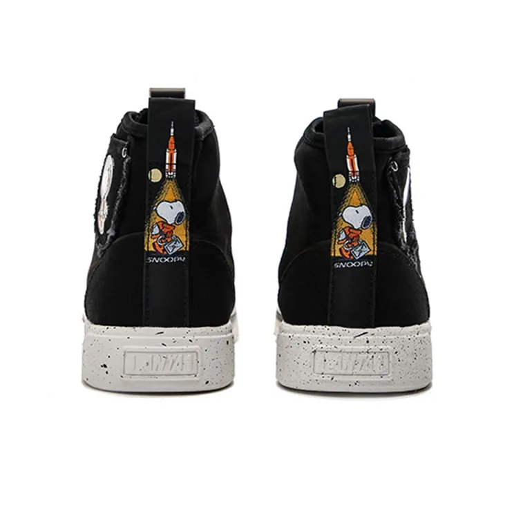 SNOOPY x Anta Life Collection Durable Breathable High Top Skateboard Shoes Men's Black-3