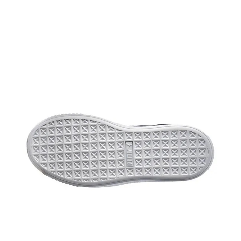 PUMA Basket Sneakersy Platform Coverage Cushioning Lightweight Low Top Skateboard Shoes Women's Blue-4