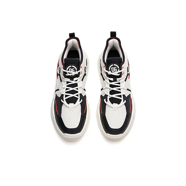 Anta Life Collection Rejecting Mediocrity Low Top Skateboard Shoes Men's Black White Red-2