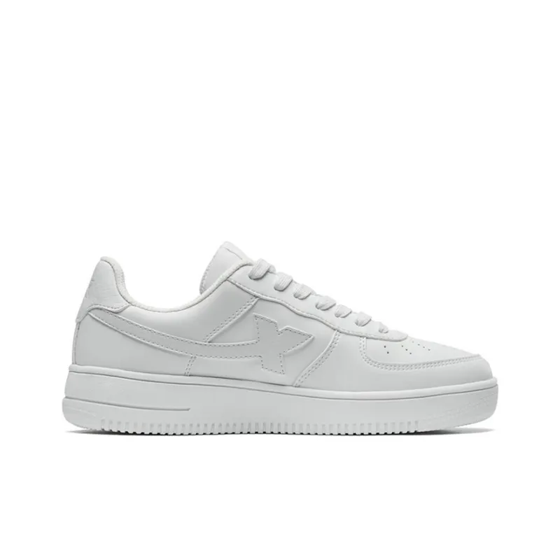 XTEP Anti Slip Wear Resistant Low Top Skateboard Shoes Men's White-1