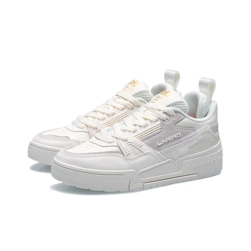 LINING 001 BTC Skateboard Shoes Women's Low Top White/Gold-2