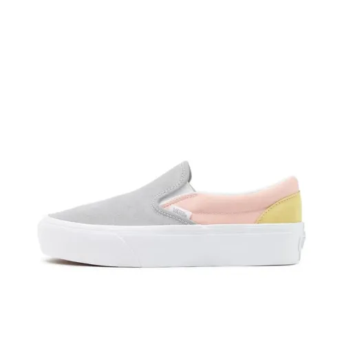 Vans Slip-on Skateboard Shoes Unisex Low-Top Gray/Blue/Yellow/Pink