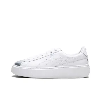 PUMA Suede Platform White/Silver Women's