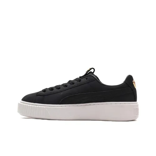 PUMA Platform Skateboard Shoes Women's Low-Top Black/White