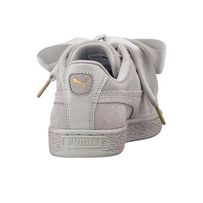 PUMA Suede Heart Satin Low Tops Skateboarding Shoes Unisex Gray-2