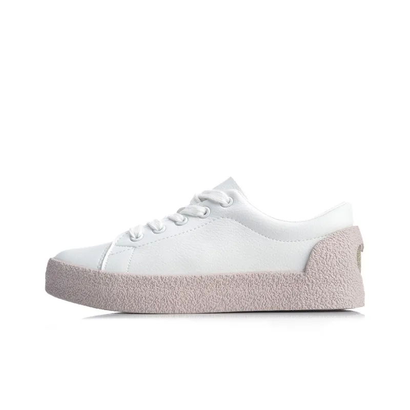 LiNing LN Vulc Wear-Resistant Lightweight And Balanced Low-Top Skateboard Shoes Women's Bright Apricot-0