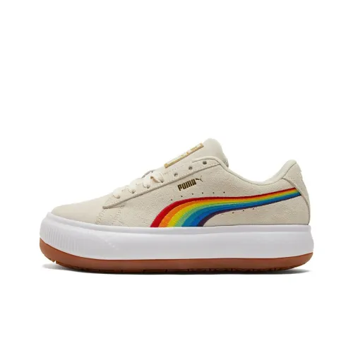 PUMA Suede Skateboard Shoes Women's Low-Top Off White