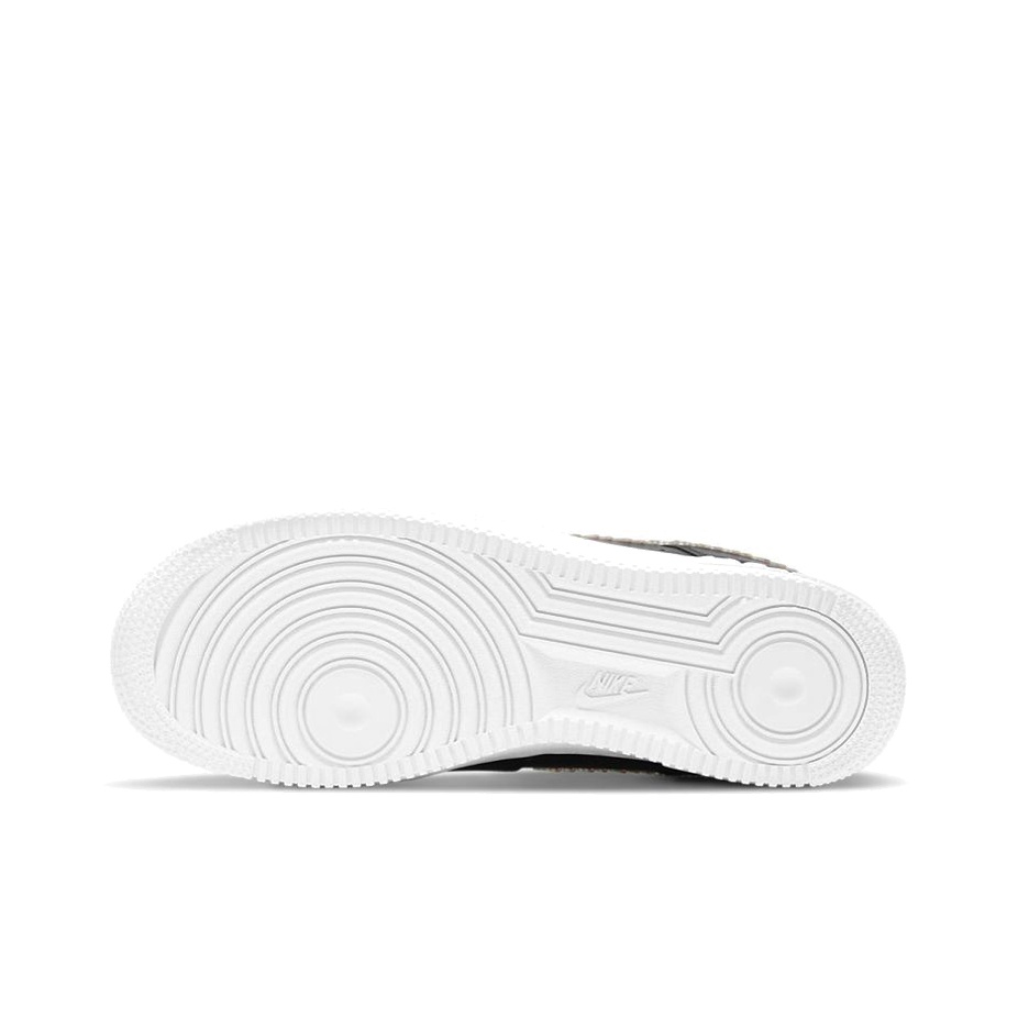 nike air force 1 pixel trainers in white and metallic silver