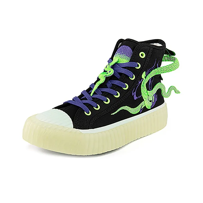 Kappa High-Top Skateboard Shoes Unisex Black-1