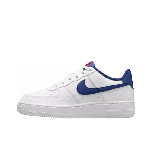 Nike Kids Air Force 1 Low "White/Deep Royal Blue" Sneakers