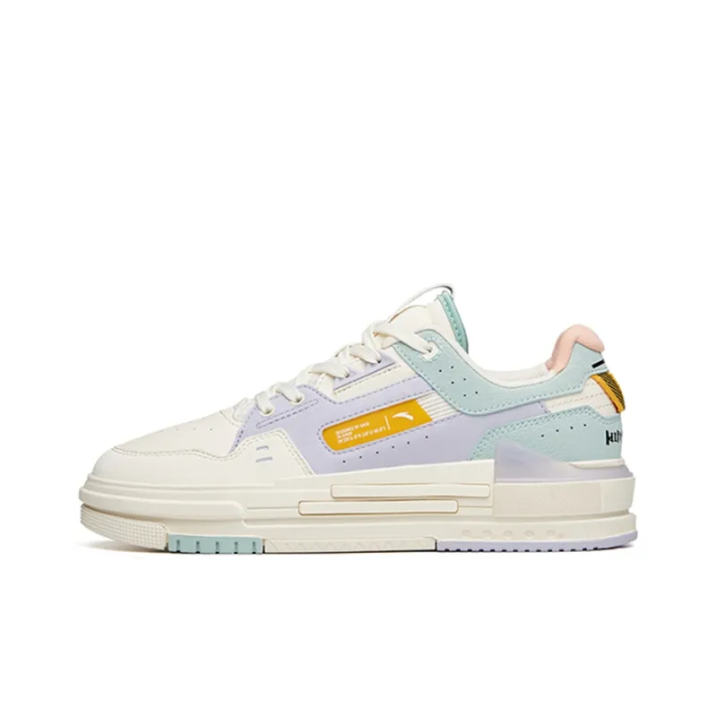 Anta Life Collection Low-Top Skateboard Shoes Women's White Gray Green-0