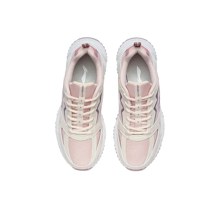 LiNing Coverage Thermal Slip Resistant Low Top Skateboard Shoes Women's Light Gray Pink-3
