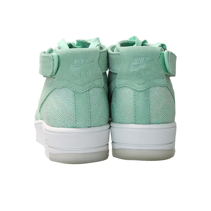 Nike Air Force 1 Flyknit Slip-Resistant Lightweight Wear-Resistant Mid-Top Skateboard Shoes Women's Light Green-3