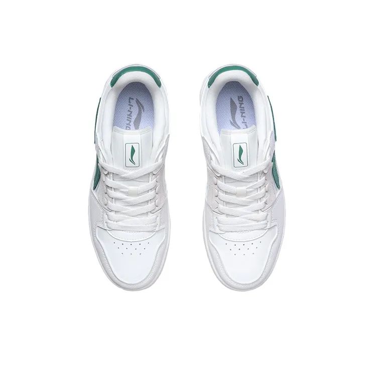 LiNing Tianji Series Slip Resistant, Abrasion Resistant, Lightweight Low Top Skateboard Shoes Women's White Green-3