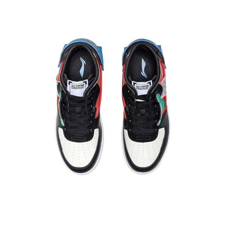LiNing CF De Sequencing Slip Resistant, Abrasion Resistant, Breathable Low Top Casual Skateboard Shoes Black Blue Red-5