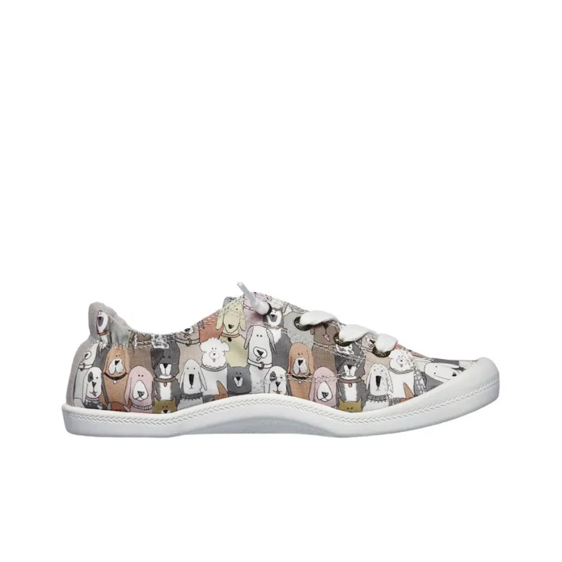 Skechers Bobs Beach Bingo - Dog House Party Cushioning Wear-Resistant Low-Top Skateboard Shoes Women's Taupe-1