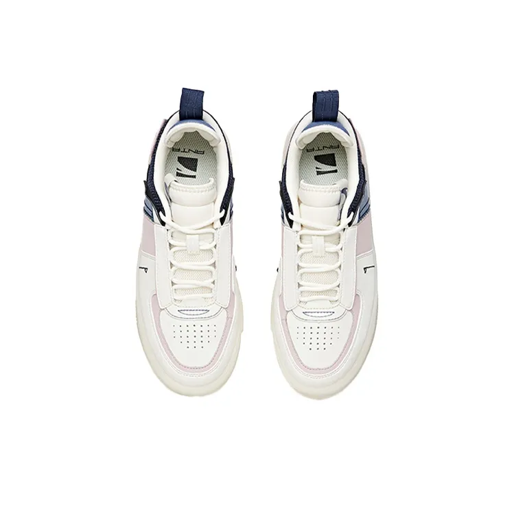 ANTA Skateboard Shoes Women's Low Top Ivory White/Gray Purple/Dusty Blue-3