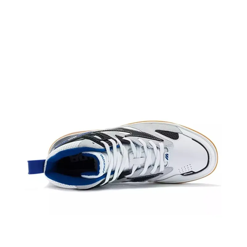 Mizuno Cl Mid Skateboarding Shoes Black White Blue-2