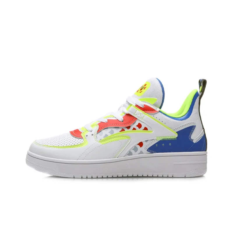 LINING CounterFlow YuYue-New Year Picture Men's Skateboarding Shoes - White/Bright Green-0