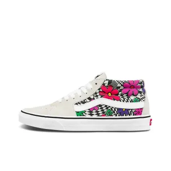 Vans SK8 Mid Flower Plaid White/Grey Women's
