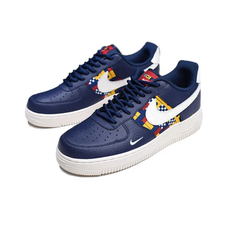 Nike Air Force 1 07 LV8 'Nautical Coverage Slip Resistant Low Top Skateboard Shoes GS White Blue Yellow-2