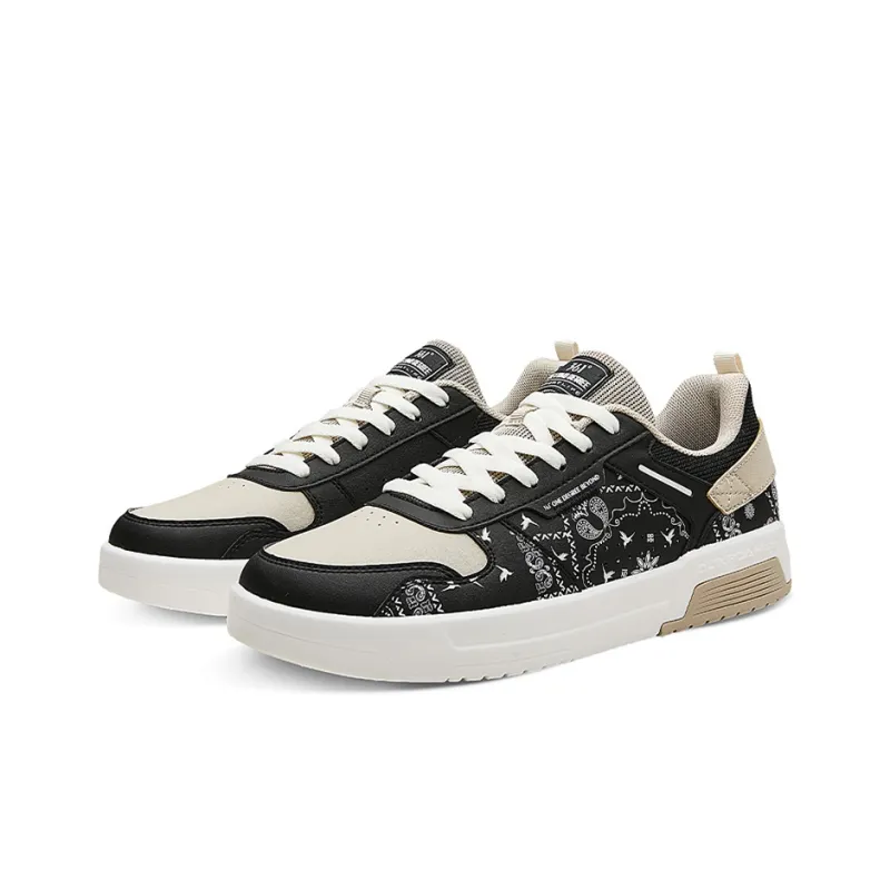 361° Aurora Q BOOM Technology Anti Slip And Wear Resistant Breathable Low Top Skateboard Shoes Black Beige-2
