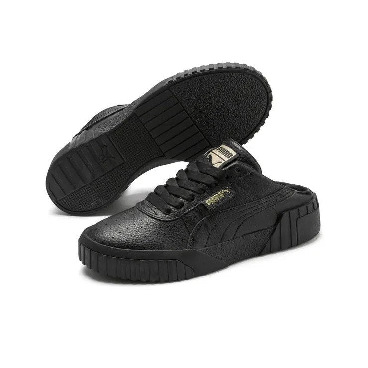 Puma Women's Cali Mule 'Black Metallic Gold'-3