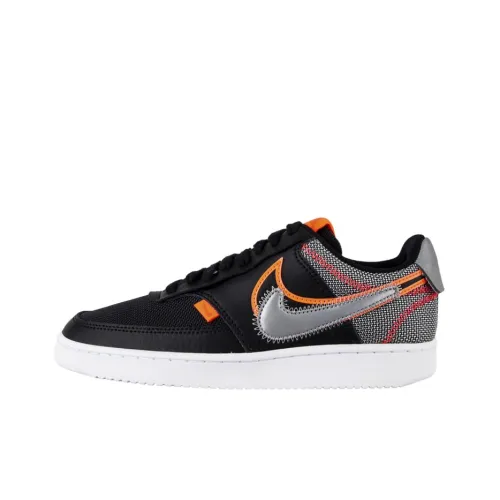 Nike Court Vision 1 Skateboard Shoes Women's Low-Top Black/Metallic Silver