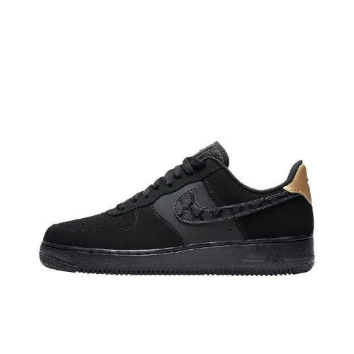 Nike Air Force 1 Skateboard Shoes Men Low-Top Black/Gold