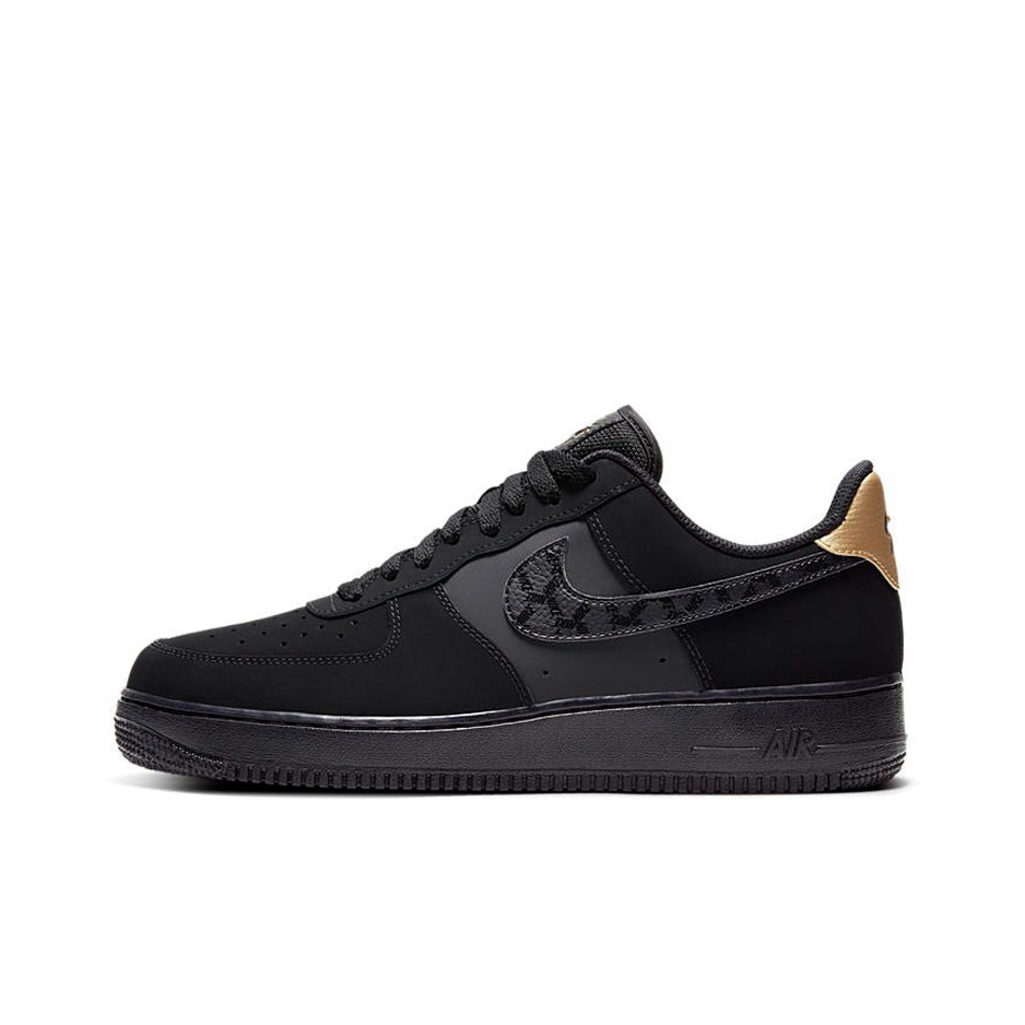 nike air force 1 black metallic gold removable swoosh pack