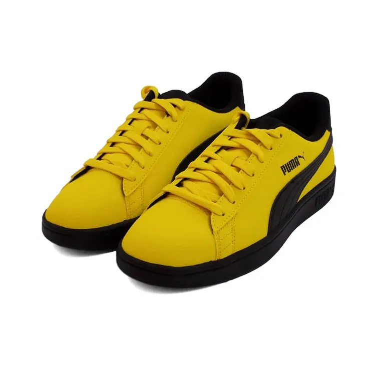 PUMA Smash V2 Buck Slip-Resistant Cushioning Lightweight Coverage Low-Top Skateboard Shoes Men's Yellow Black-2