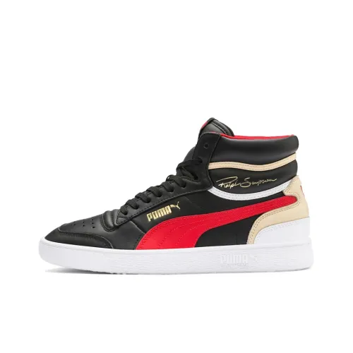 PUMA Ralph Sampson Skateboard Shoes Men Mid-Top Black/Red