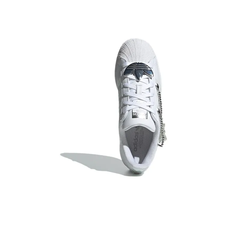 Adidas Originals Superstar For White/Silver/Grey Women's-4