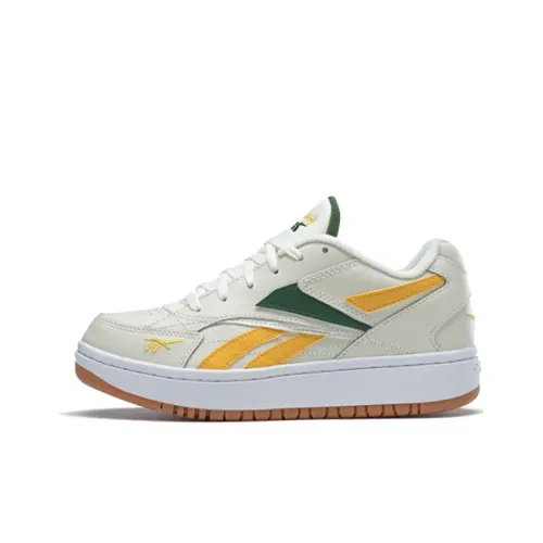 Reebok Court Double Mi Non-slip Lightweight Low-Top Skateboard Shoes Women's White Yellow Green