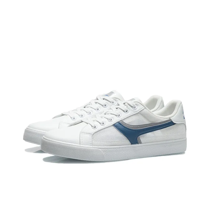 LiNing Low-Top Skateboard Shoes Men's White Blue-2