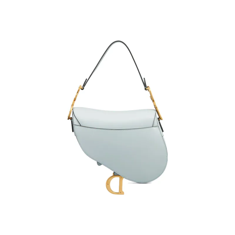 DIOR Smooth Cow Leather Saddle Bag, Shoulder Bag, Crossbody Bag, Handbag Women's Blue-3