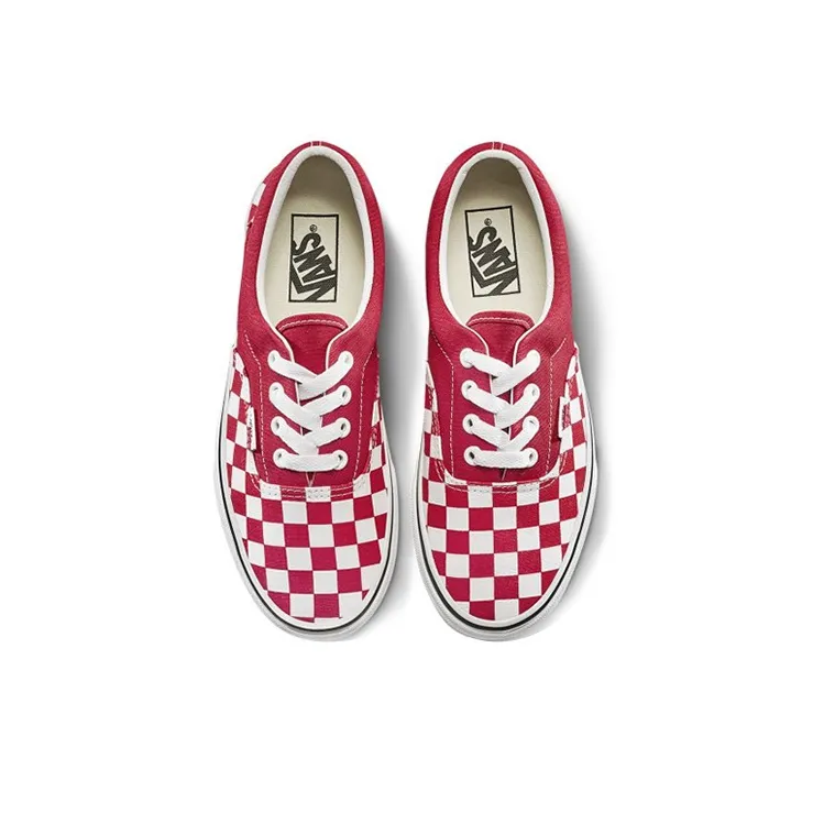 Vans Era Checkerboard Racing Red-3