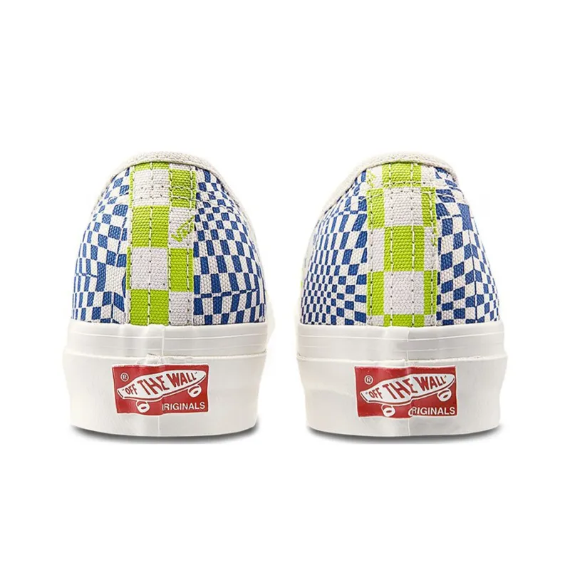 Vans Authentic Logo Check Lime Punch True Blue-4