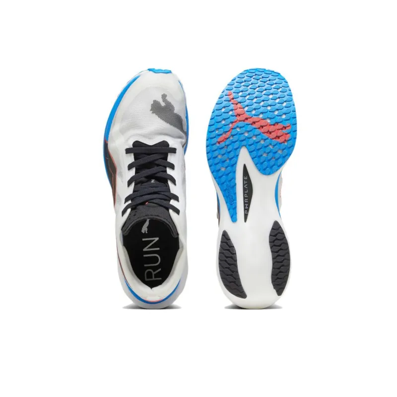 PUMA Deviate Nitro Elite 2 Cushioning, Slip Resistant, And Abrasion Resistant Low Top Running Shoes Men's White Blue-3